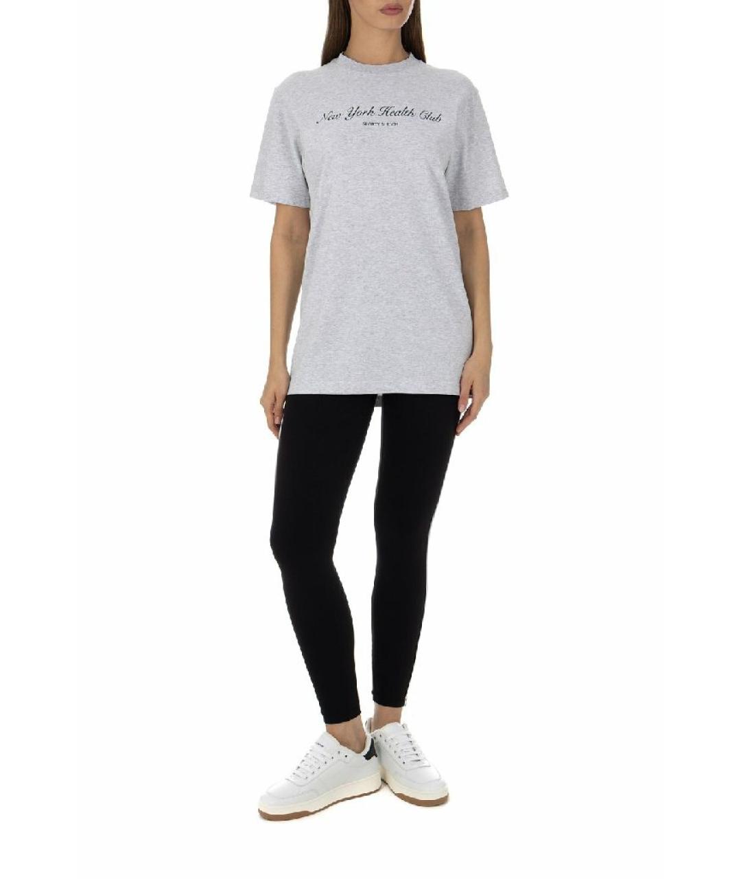 SPORTY AND RICH Серая хлопковая футболка, фото 5