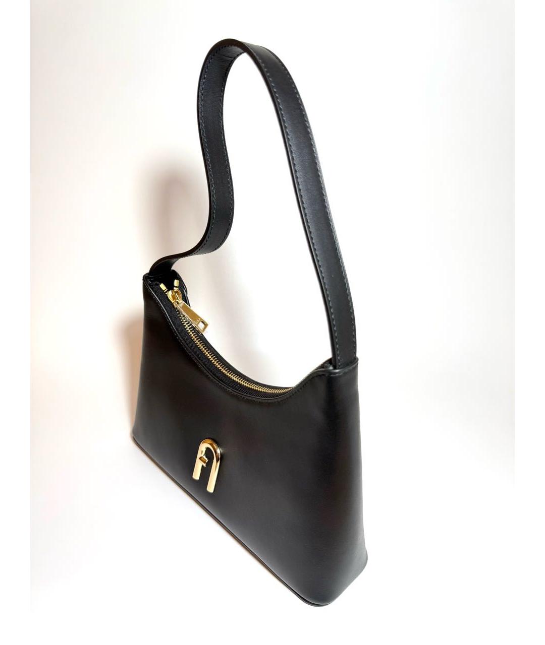 FURLA Черная кожаная сумка через плечо, фото 3