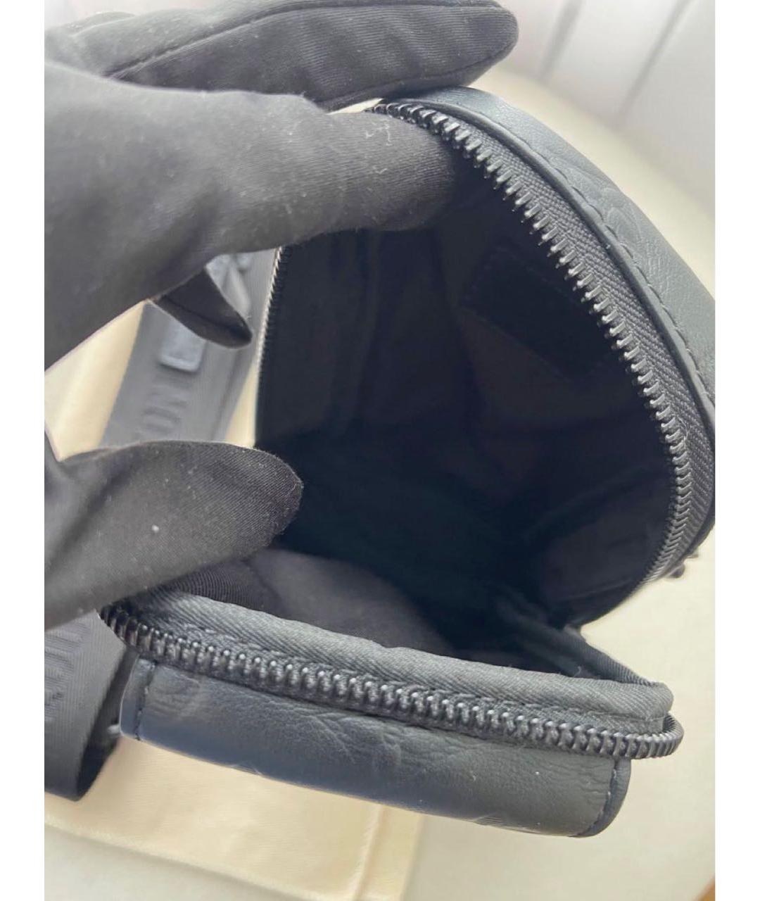 LOUIS VUITTON Черная кожаная сумка на плечо, фото 5