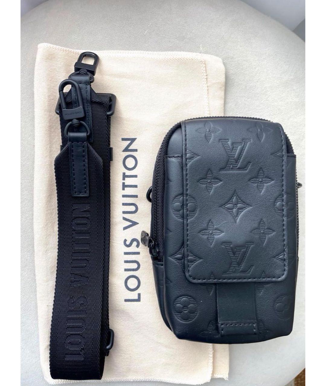 LOUIS VUITTON Черная кожаная сумка на плечо, фото 2