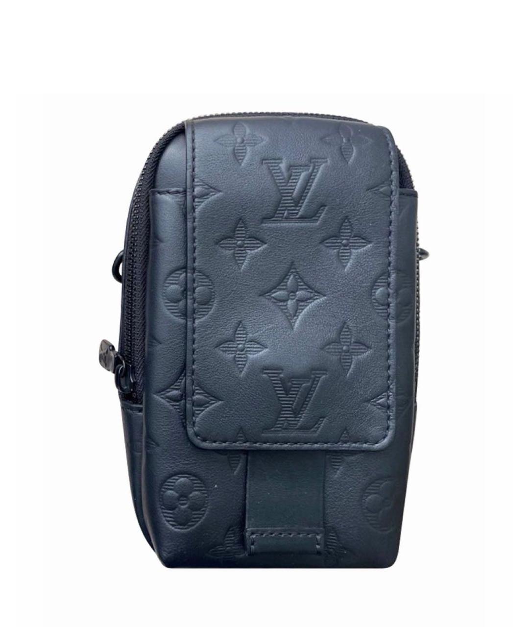 LOUIS VUITTON Черная кожаная сумка на плечо, фото 6