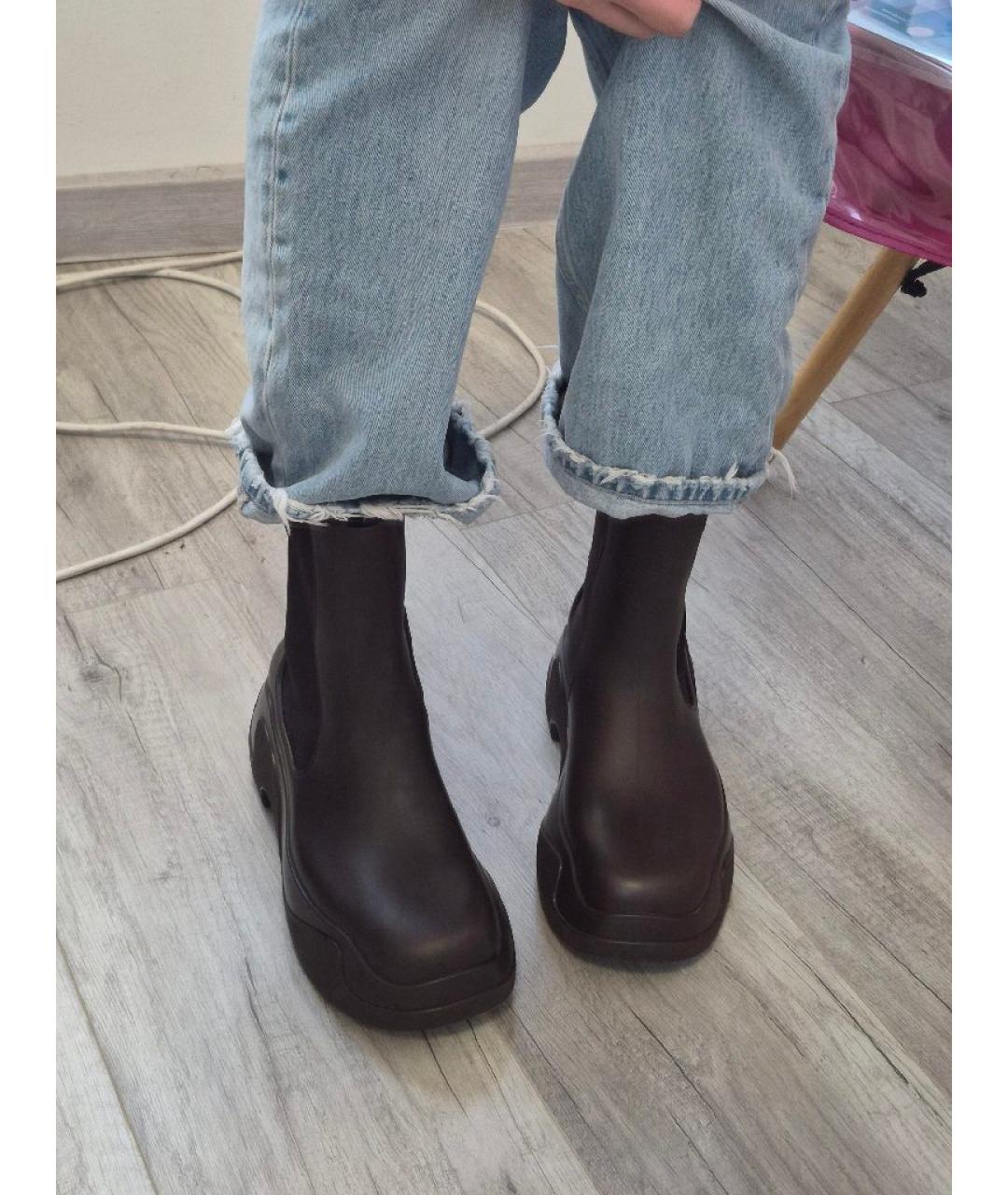 XOCOI Коричневые резиновые полусапоги, фото 4