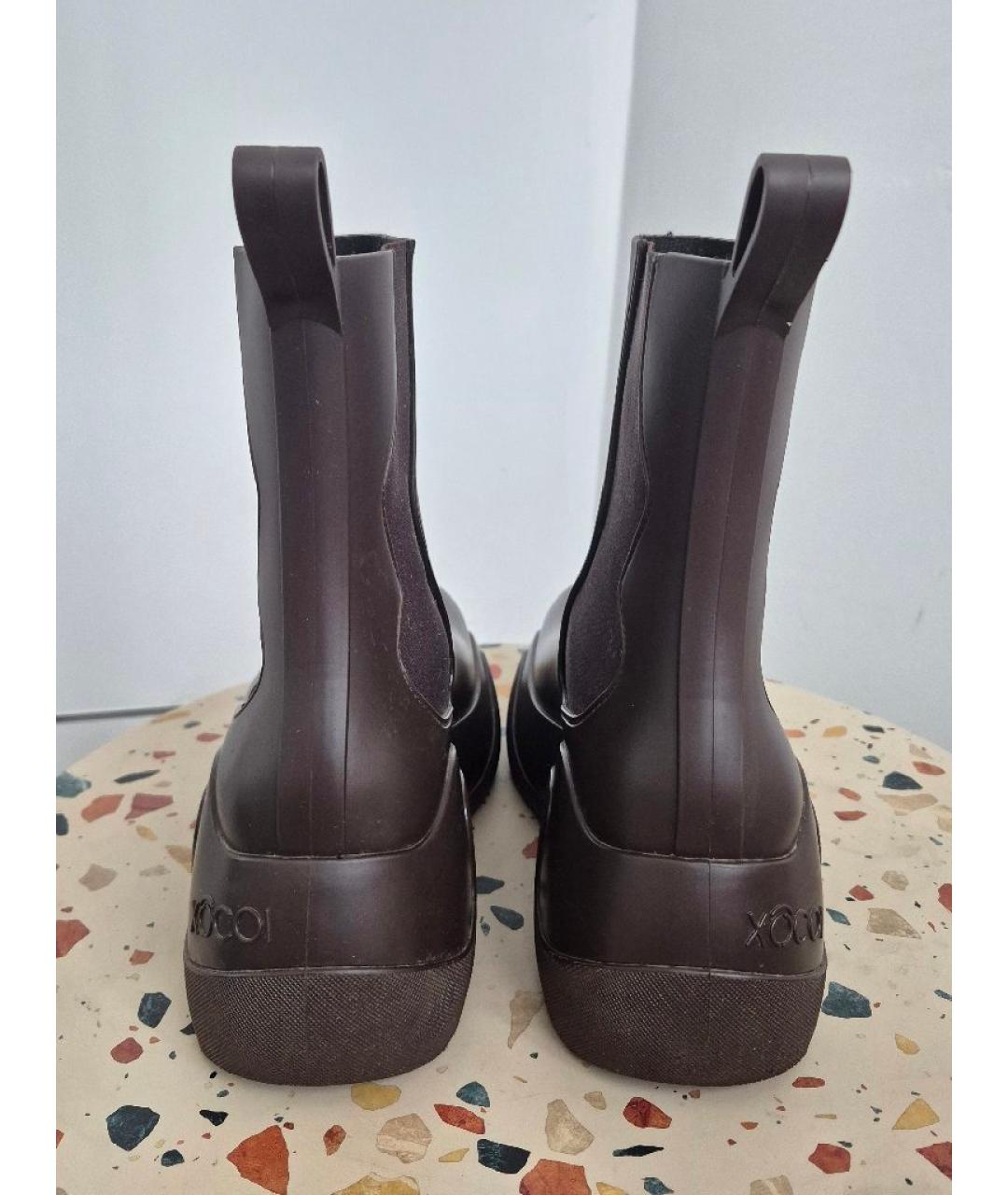 XOCOI Коричневые резиновые полусапоги, фото 3