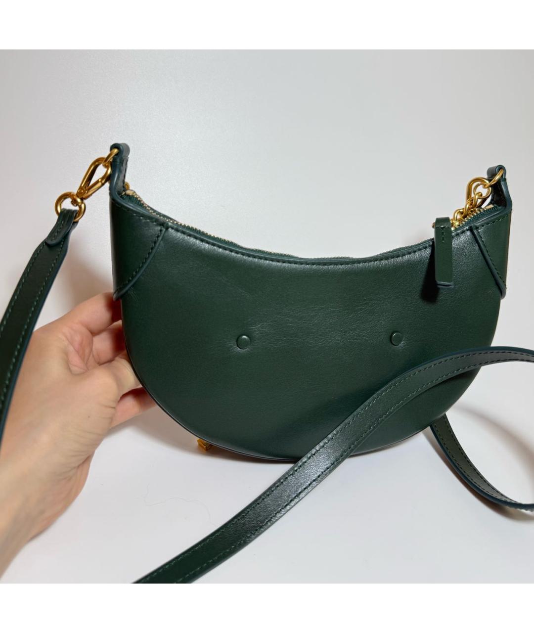 POLO RALPH LAUREN Зеленая кожаная сумка через плечо, фото 3