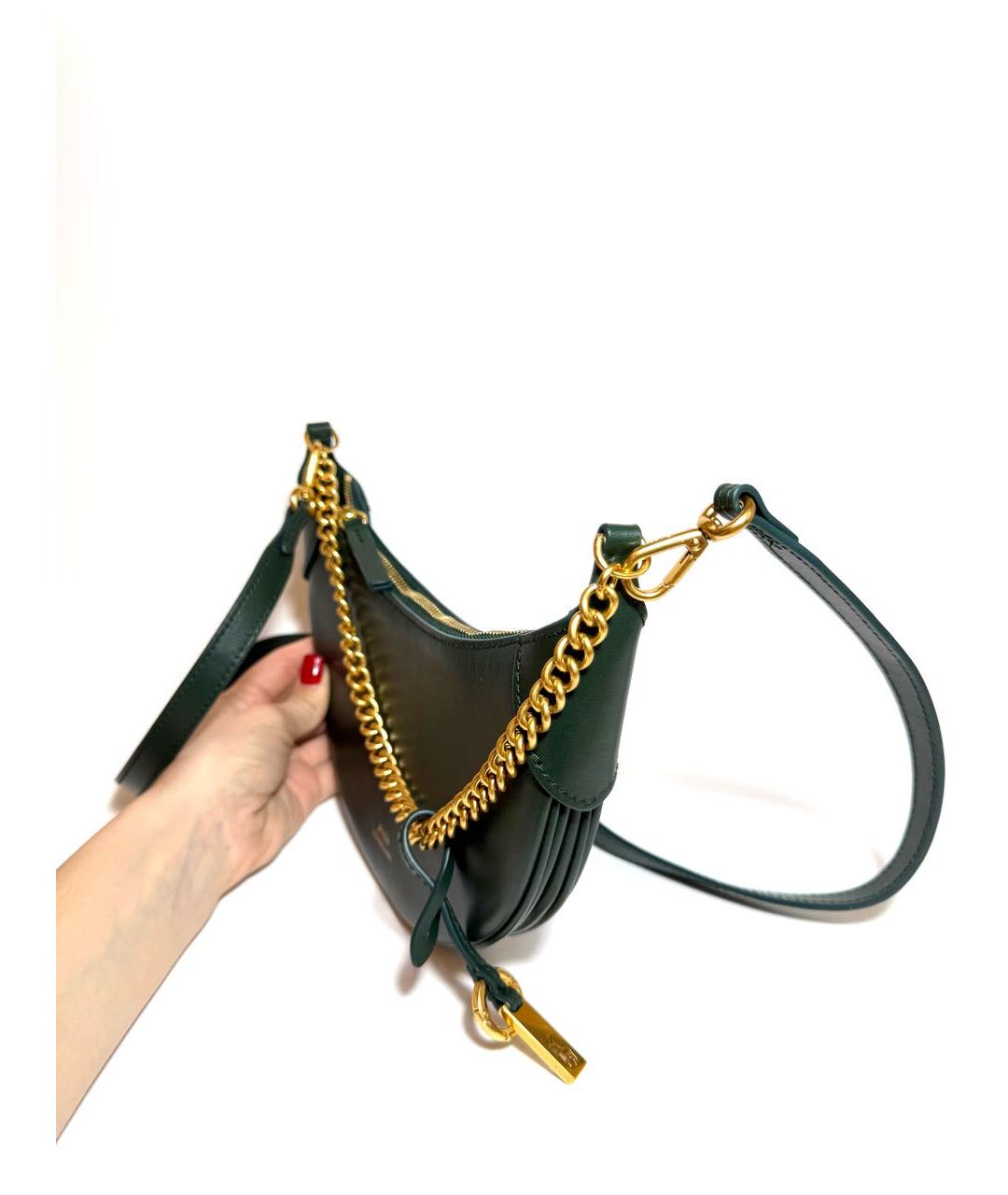 POLO RALPH LAUREN Зеленая кожаная сумка через плечо, фото 2