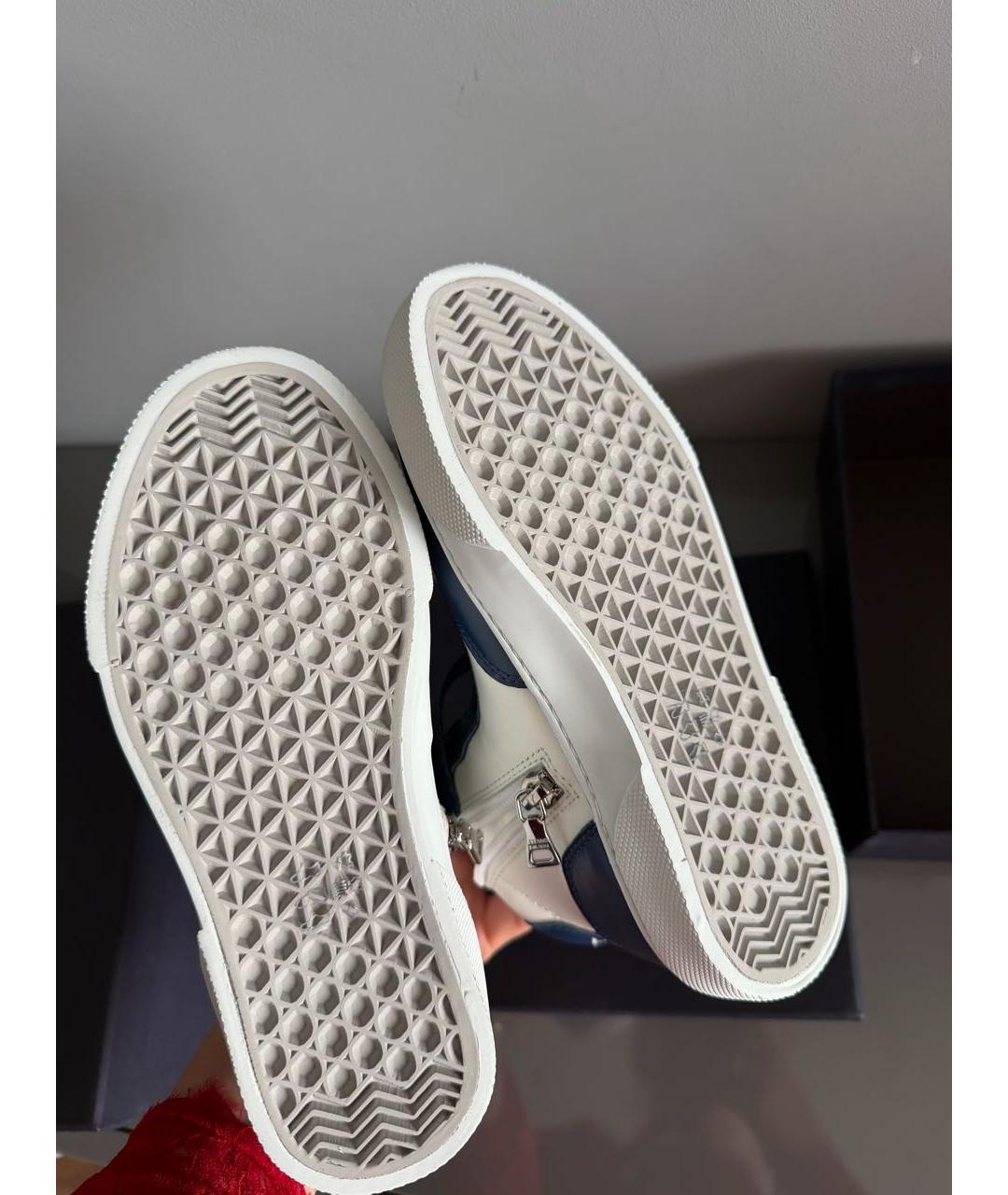 PRADA Синие кожаные кеды, фото 4