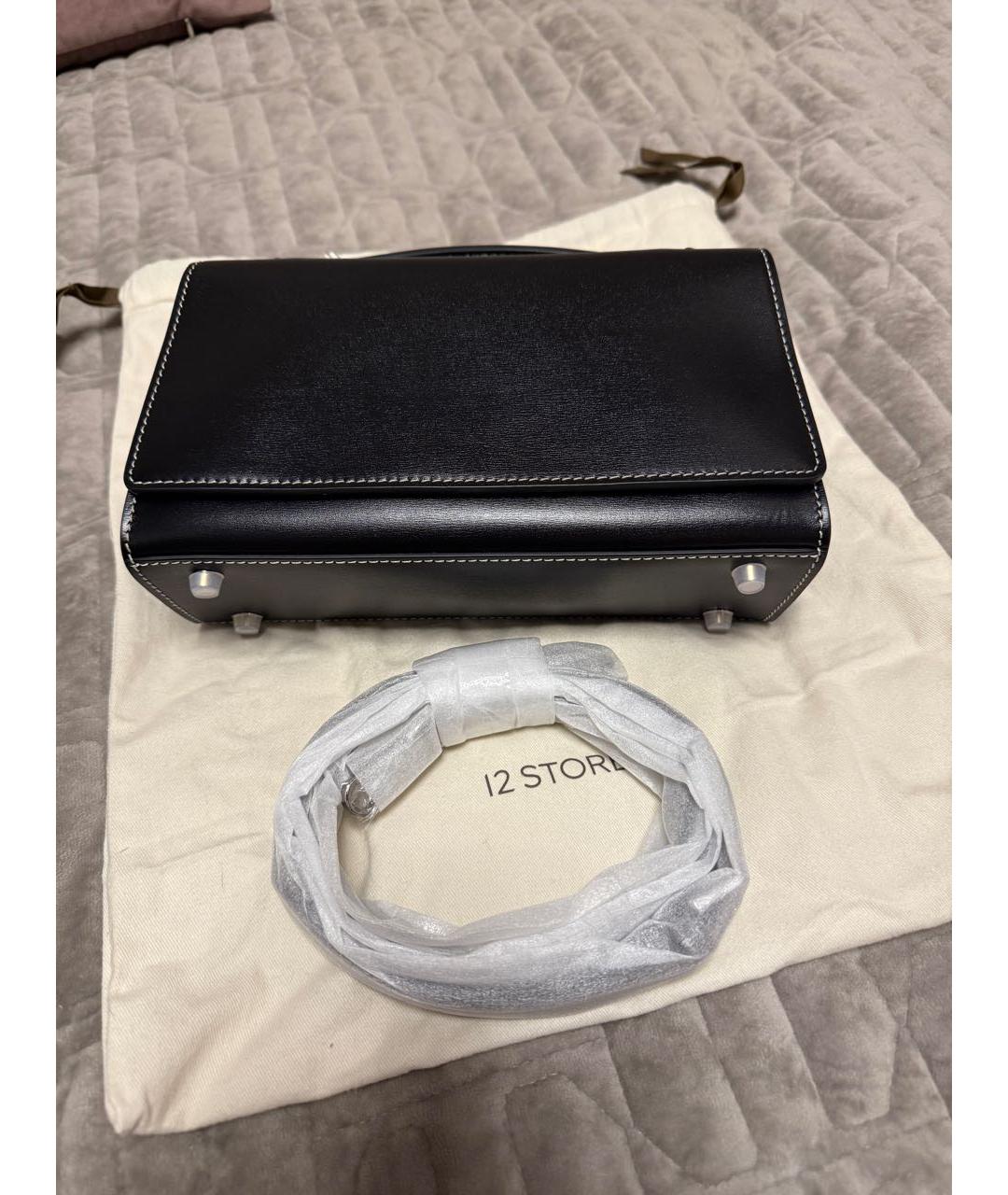 12 STOREEZ Черная кожаная сумка с короткими ручками, фото 7