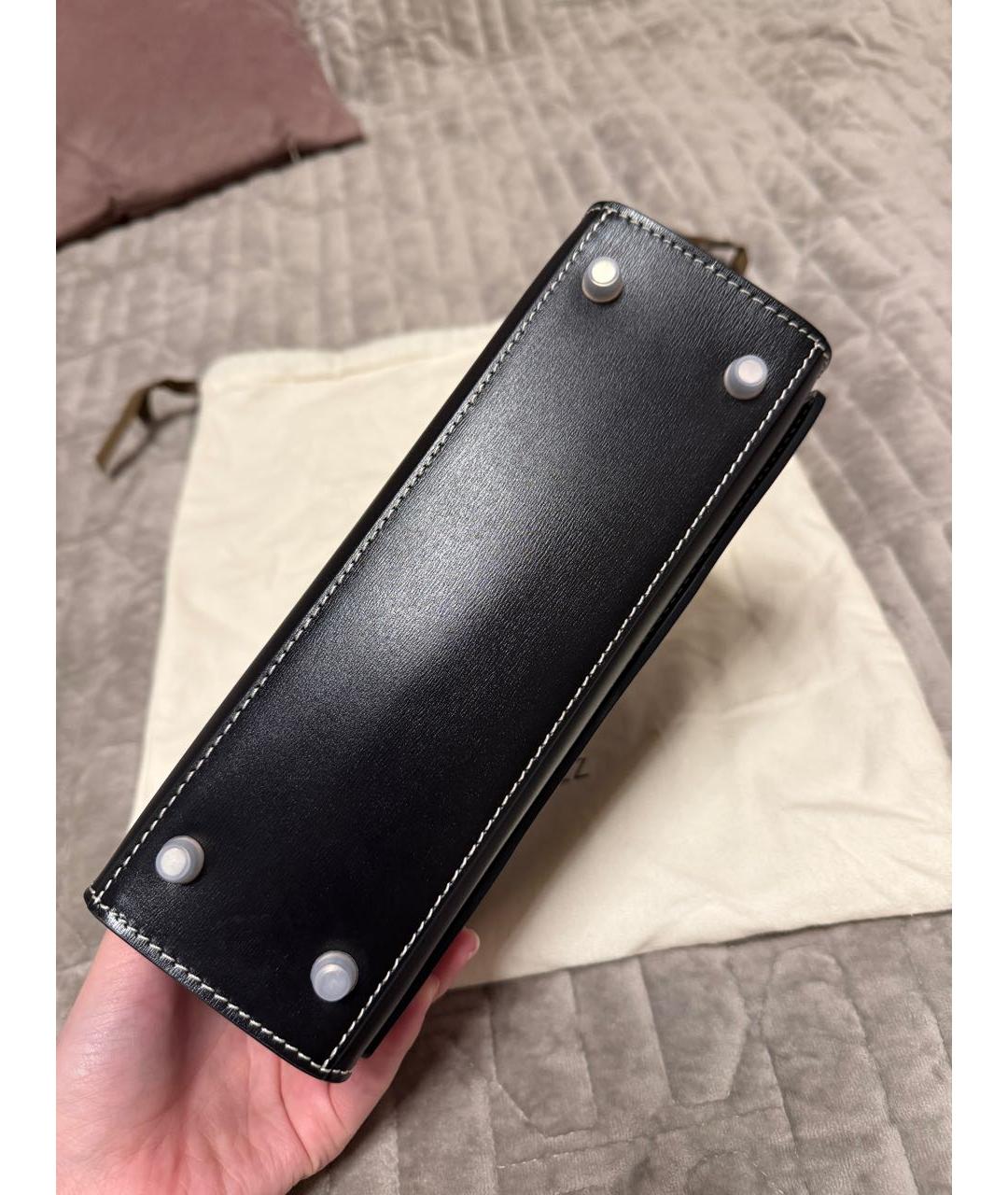 12 STOREEZ Черная кожаная сумка с короткими ручками, фото 3