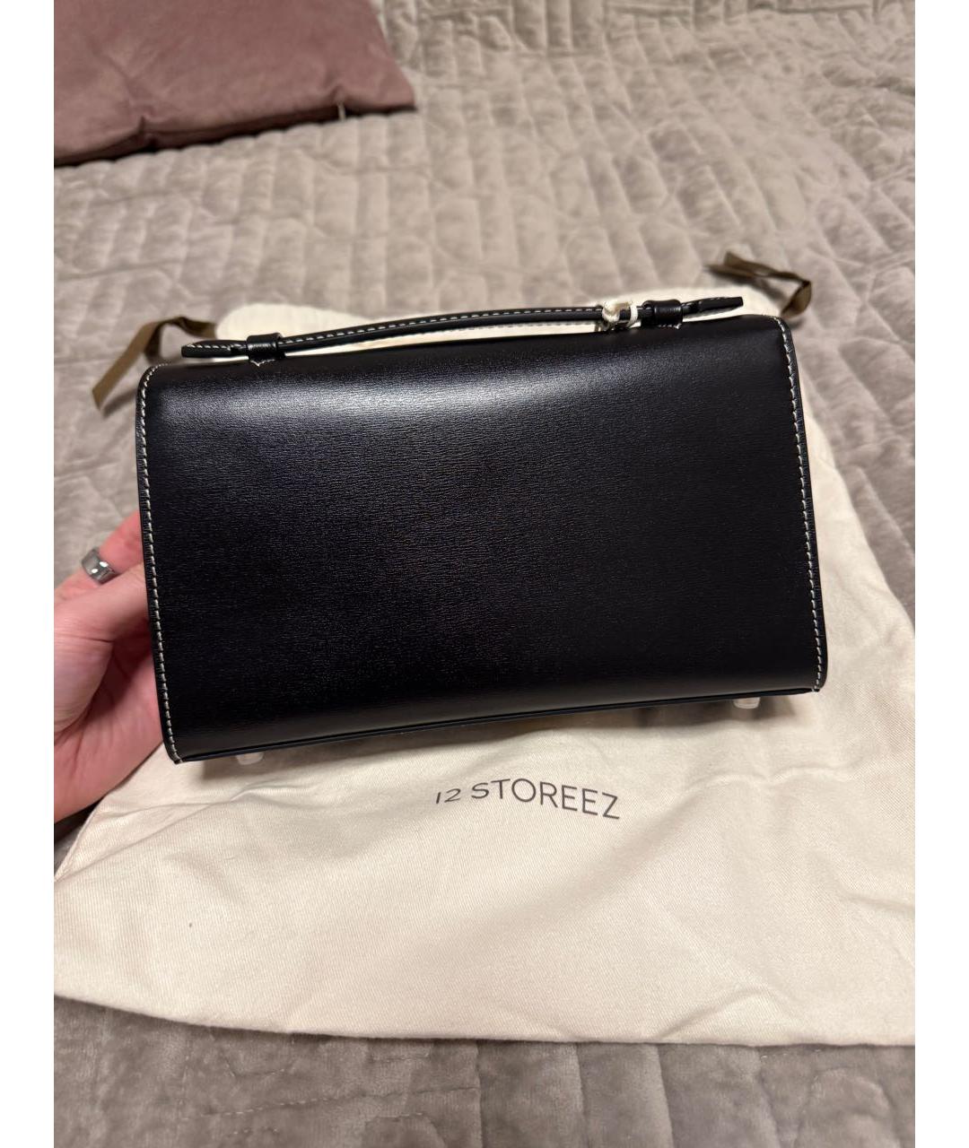 12 STOREEZ Черная кожаная сумка с короткими ручками, фото 2