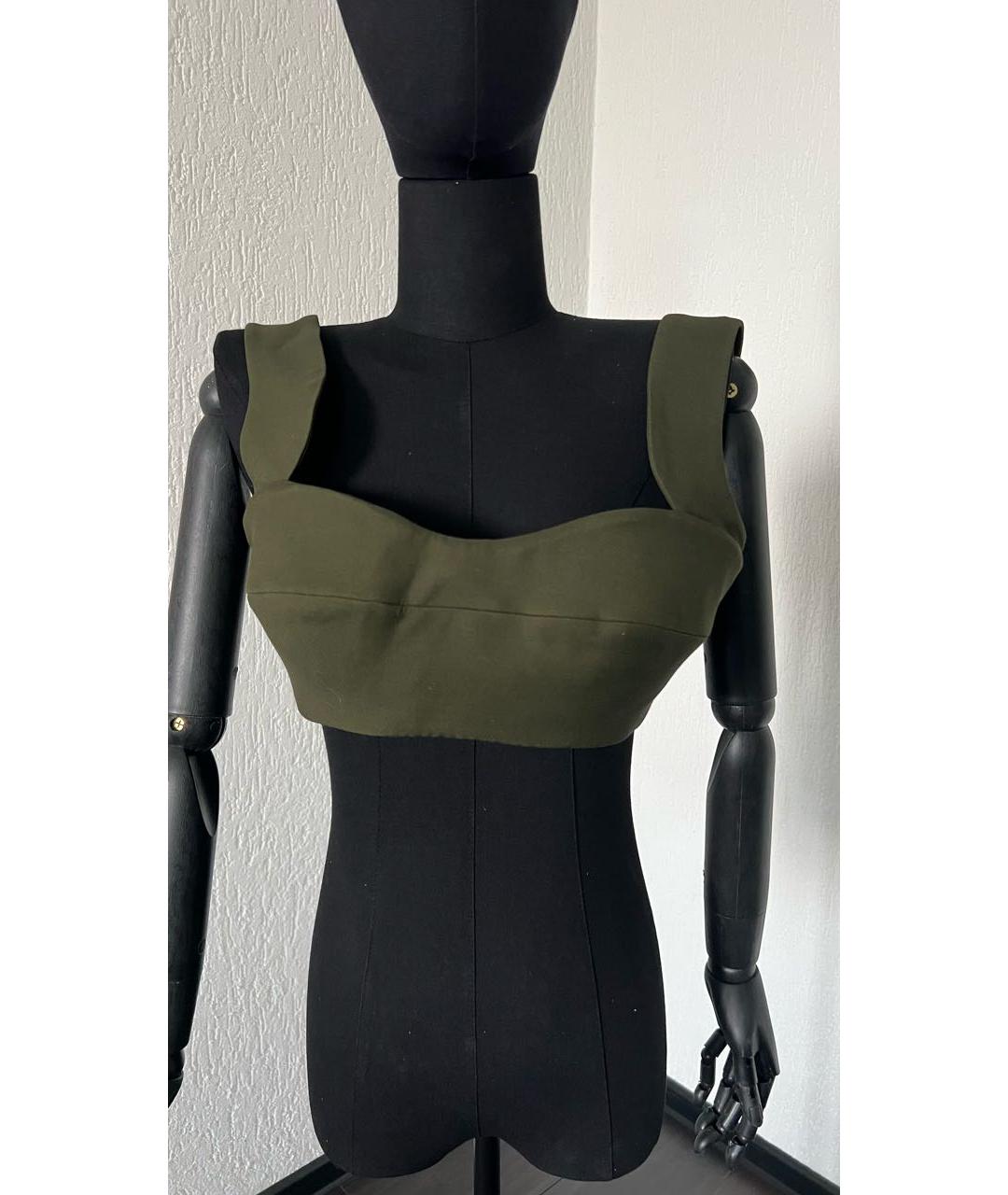 PRADA Хаки шерстяной корсет, фото 5