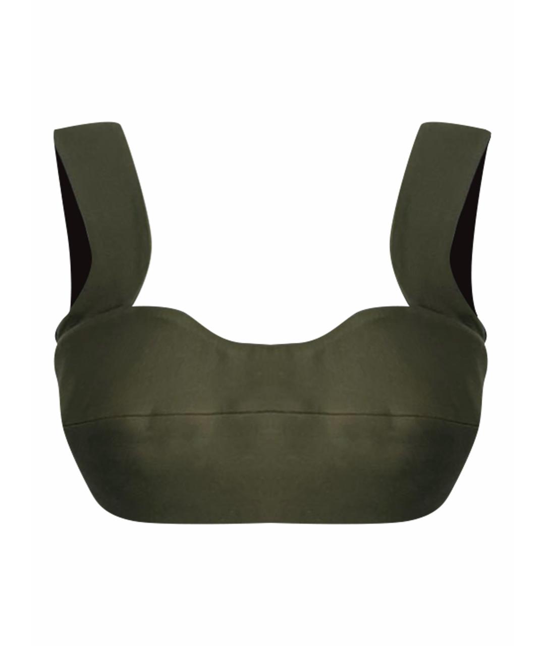 PRADA Хаки шерстяной корсет, фото 1