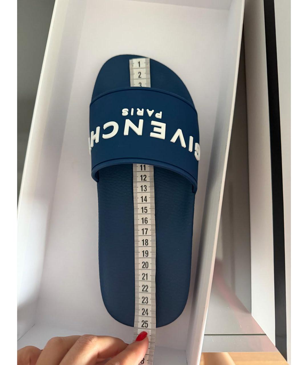 GIVENCHY Темно-синие резиновые шлепанцы, фото 5