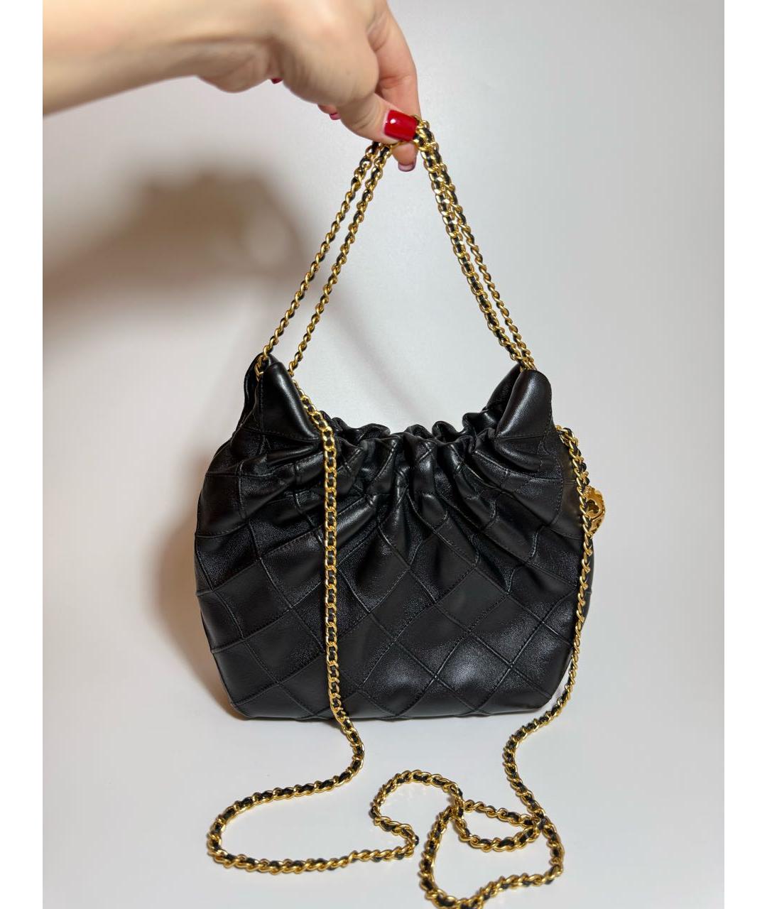 TORY BURCH Черная кожаная сумка через плечо, фото 6