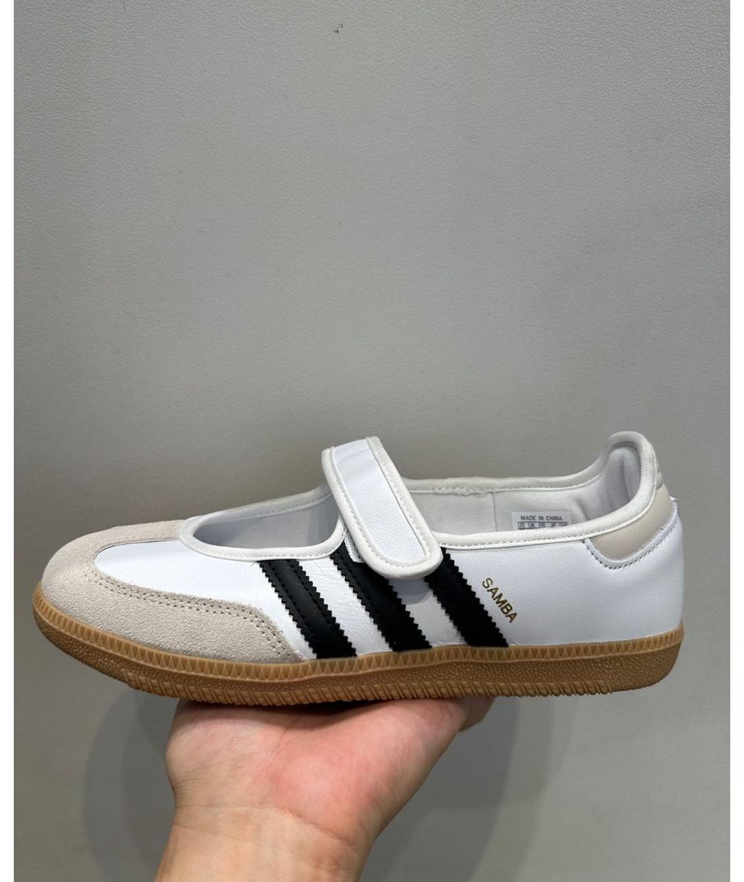 ADIDAS Белые кожаные балетки, фото 2