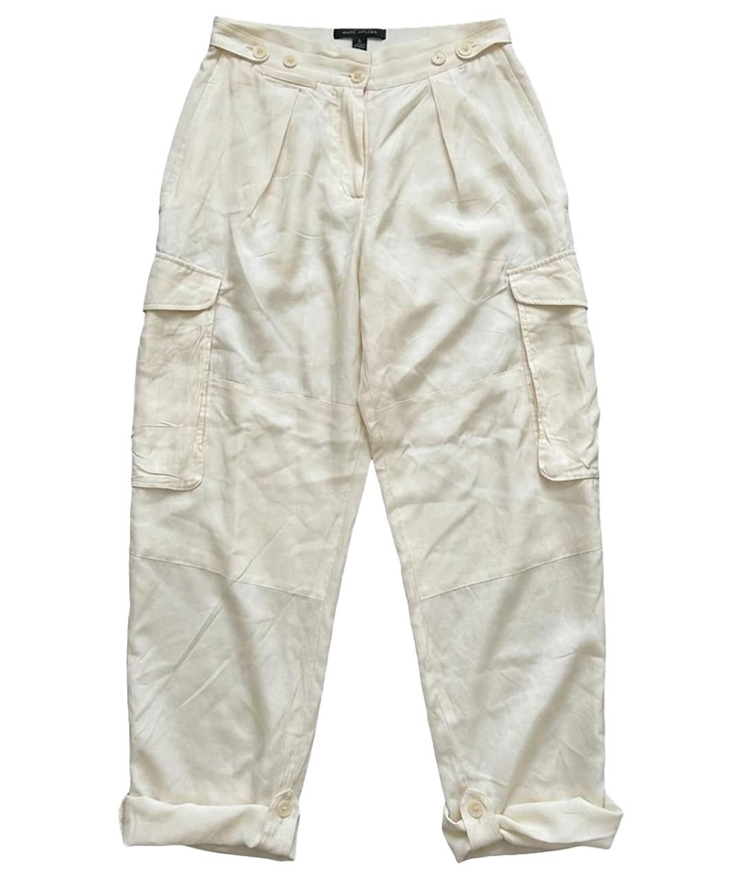 ALEXANDER MCQUEEN Белые шелковые брюки широкие, фото 1