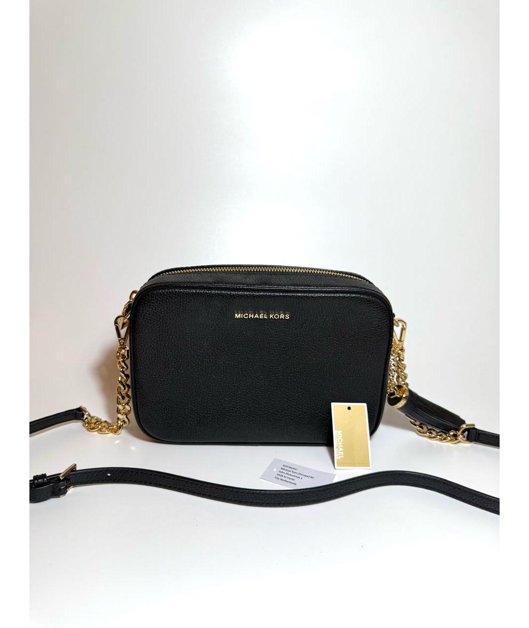 MICHAEL KORS Черная кожаная сумка через плечо, фото 5