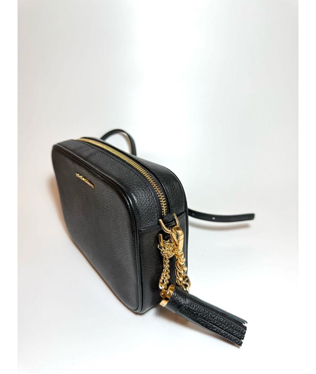 MICHAEL KORS Черная кожаная сумка через плечо, фото 2