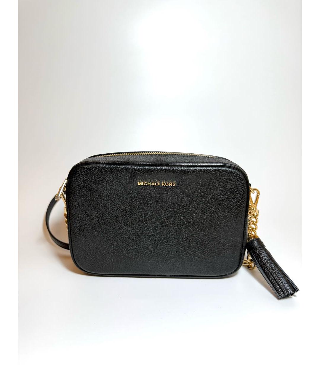 MICHAEL KORS Черная кожаная сумка через плечо, фото 6