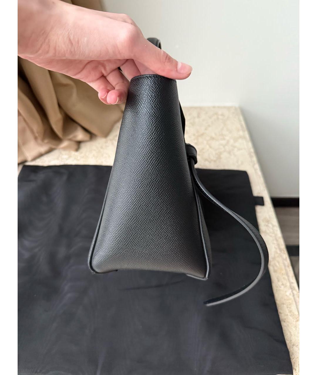 CELINE Черная кожаная сумка с короткими ручками, фото 5