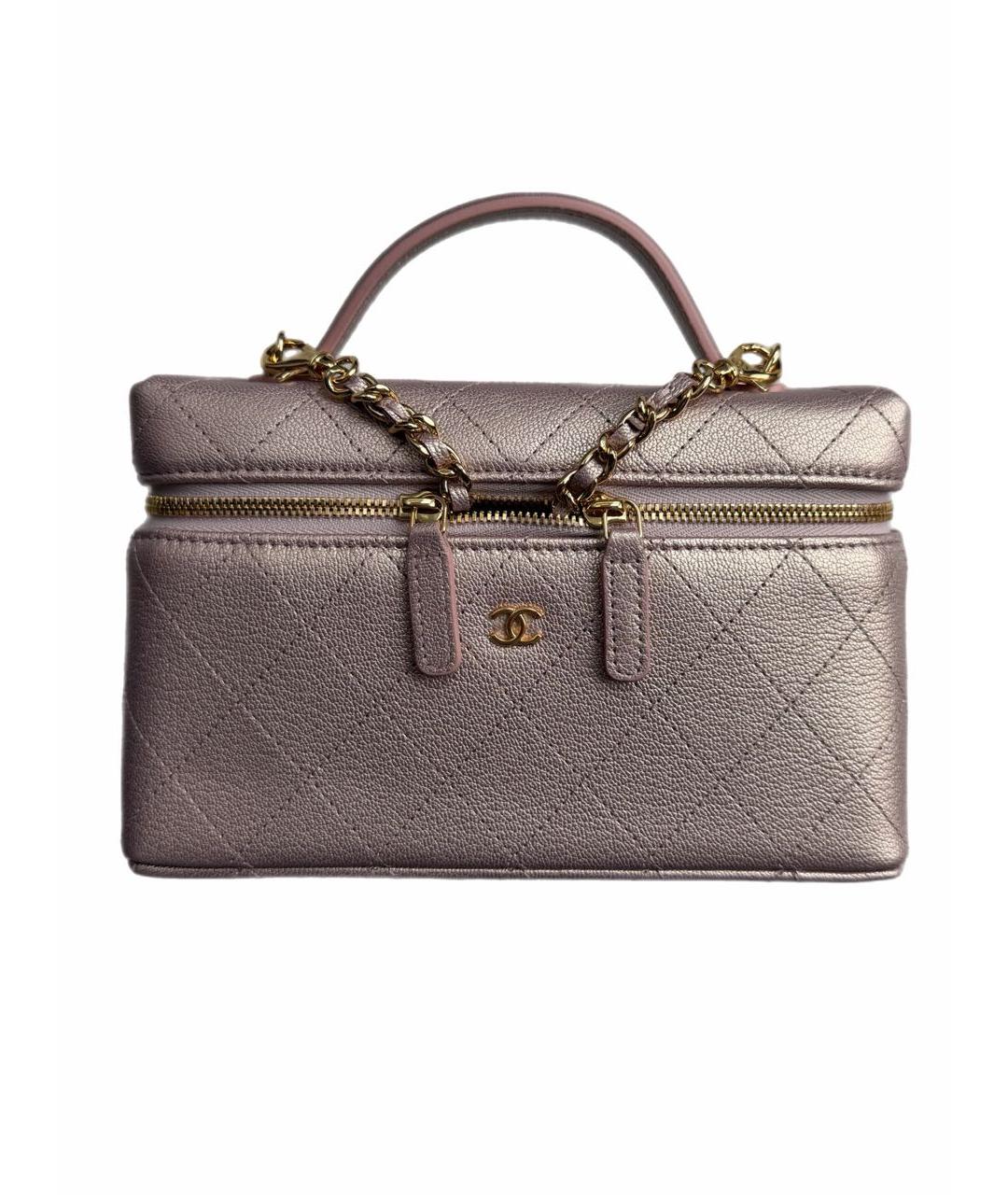 CHANEL Розовая кожаная сумка с короткими ручками, фото 1