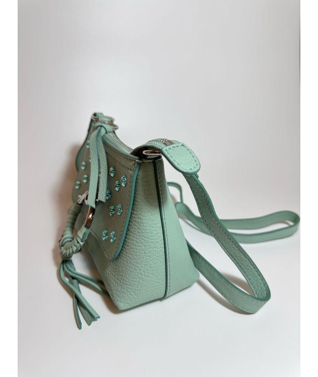 SEE BY CHLOE Бирюзовая кожаная сумка через плечо, фото 3