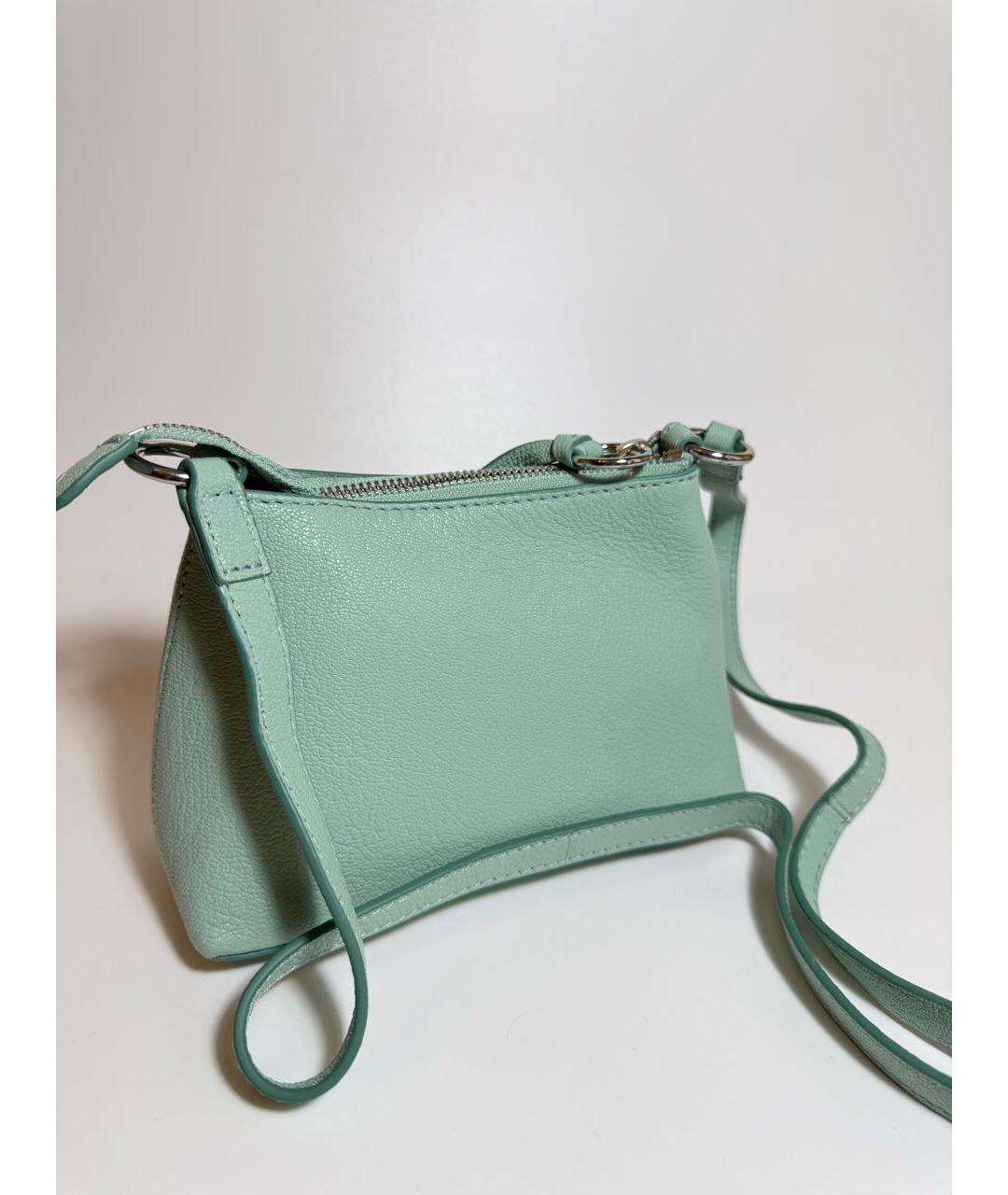 SEE BY CHLOE Бирюзовая кожаная сумка через плечо, фото 4