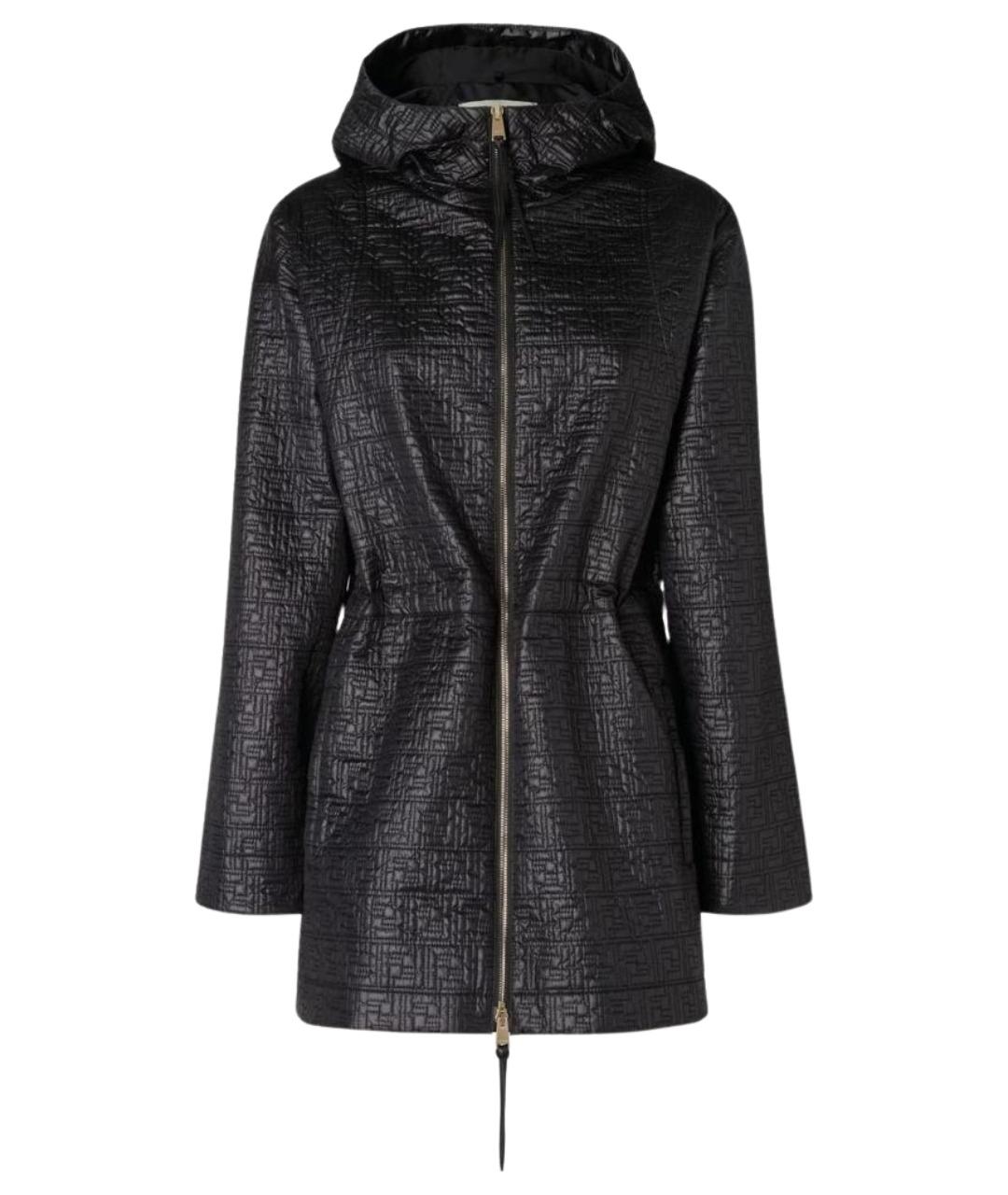 FENDI Черная полиэстеровая парка, фото 1