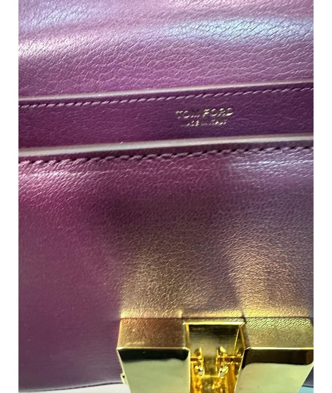 TOM FORD Фиолетовая кожаная сумка с короткими ручками, фото 4
