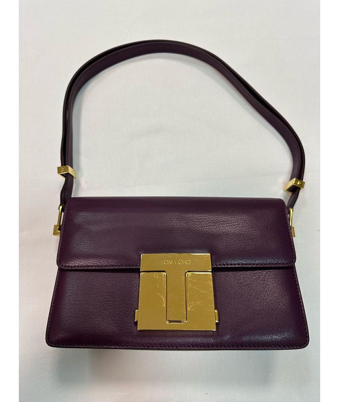 TOM FORD Фиолетовая кожаная сумка с короткими ручками, фото 5