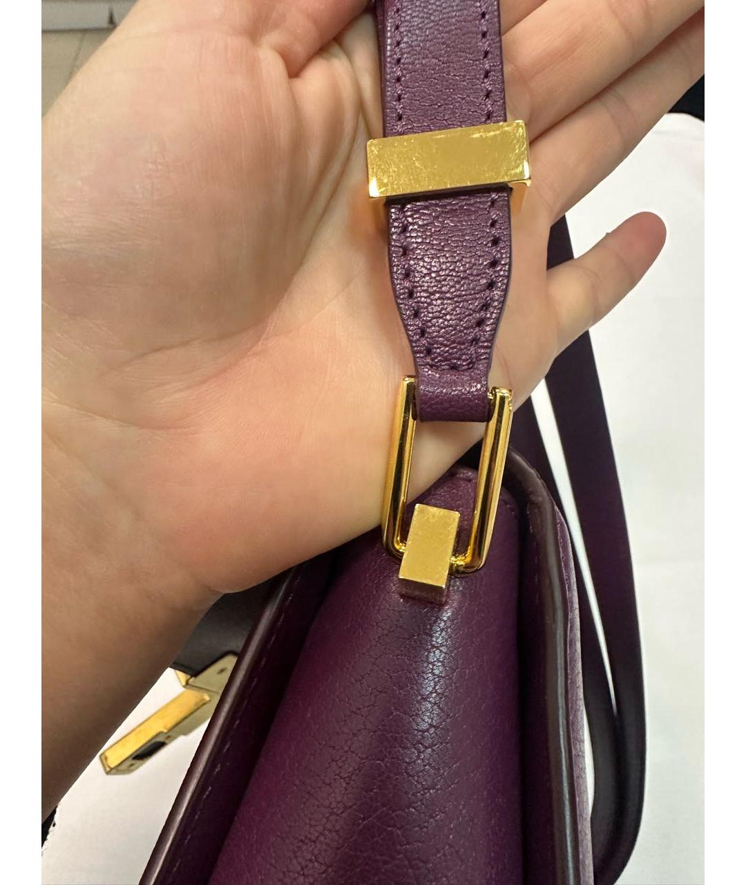 TOM FORD Фиолетовая кожаная сумка с короткими ручками, фото 3