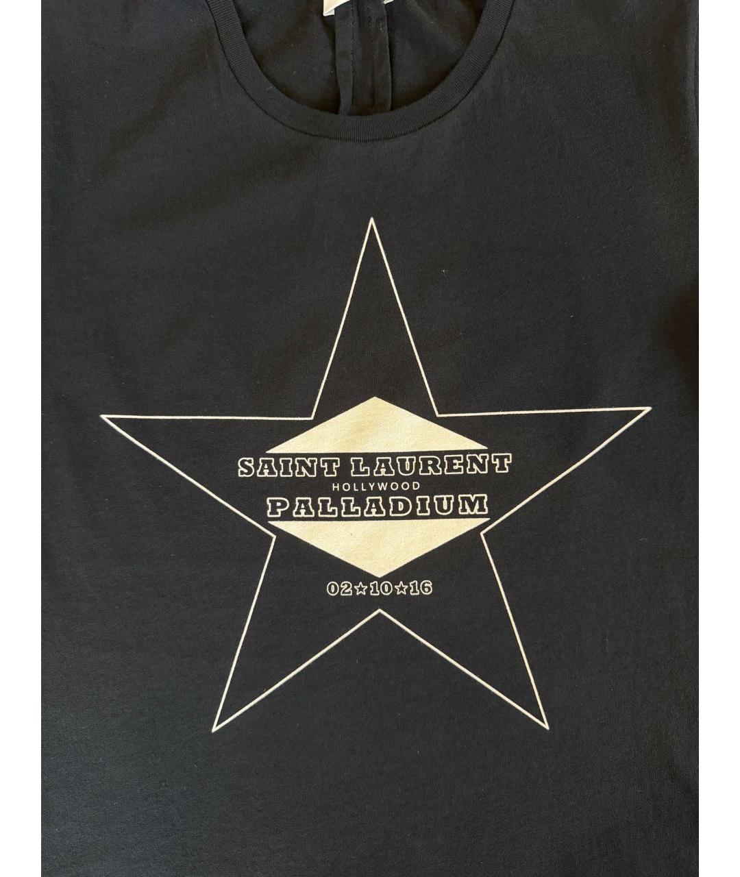 SAINT LAURENT Черная хлопковая футболка, фото 3