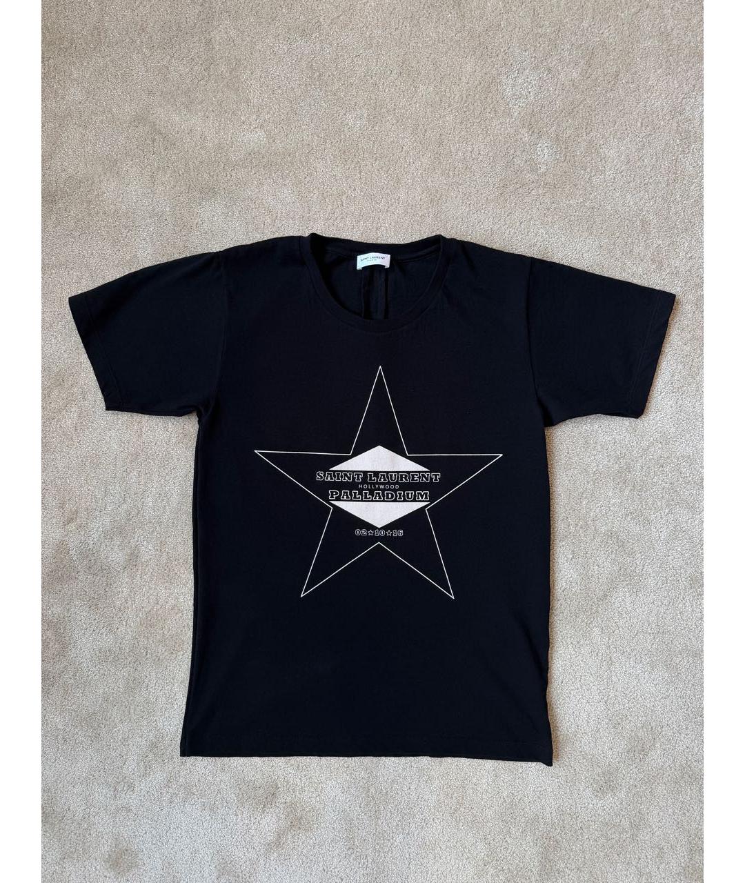 SAINT LAURENT Черная хлопковая футболка, фото 5