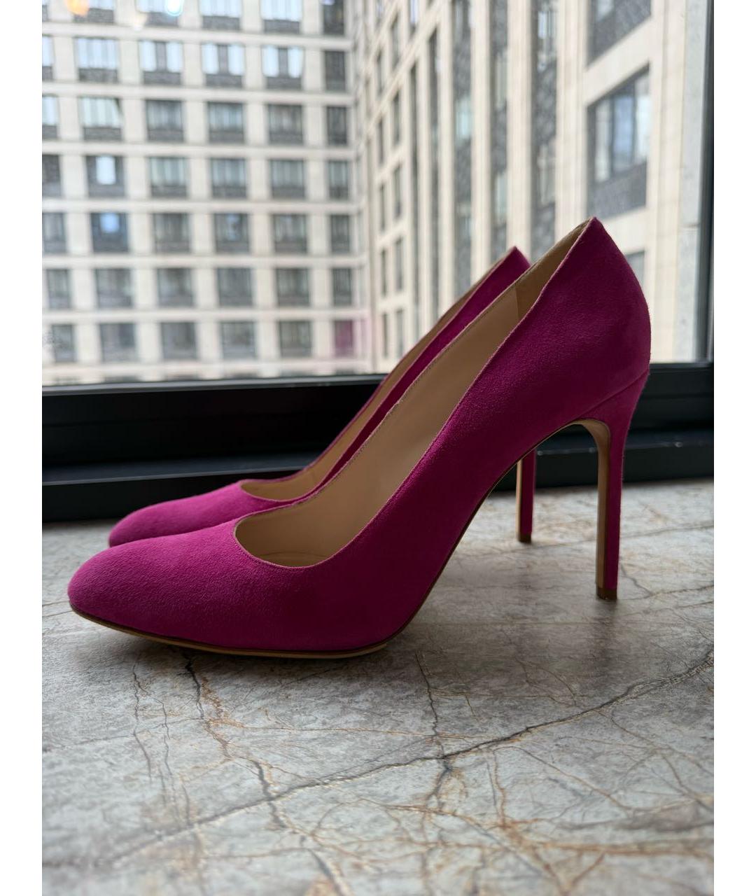 MANOLO BLAHNIK Фуксия замшевые туфли, фото 9