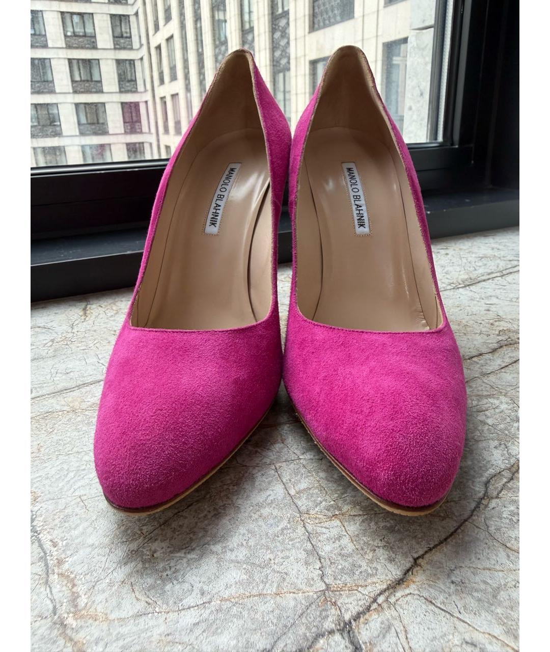 MANOLO BLAHNIK Фуксия замшевые туфли, фото 2