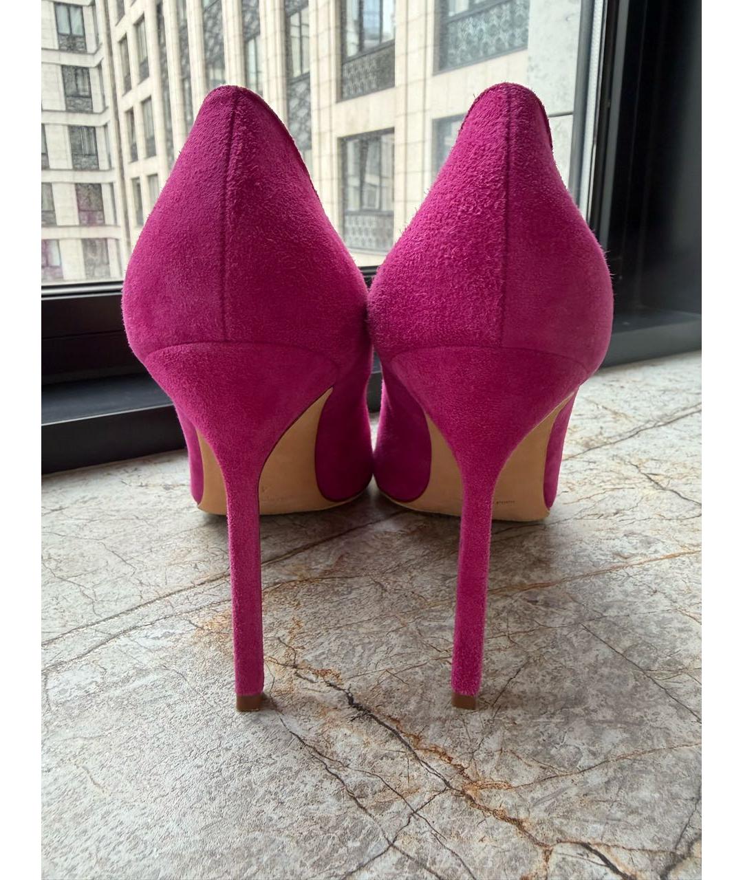 MANOLO BLAHNIK Фуксия замшевые туфли, фото 4