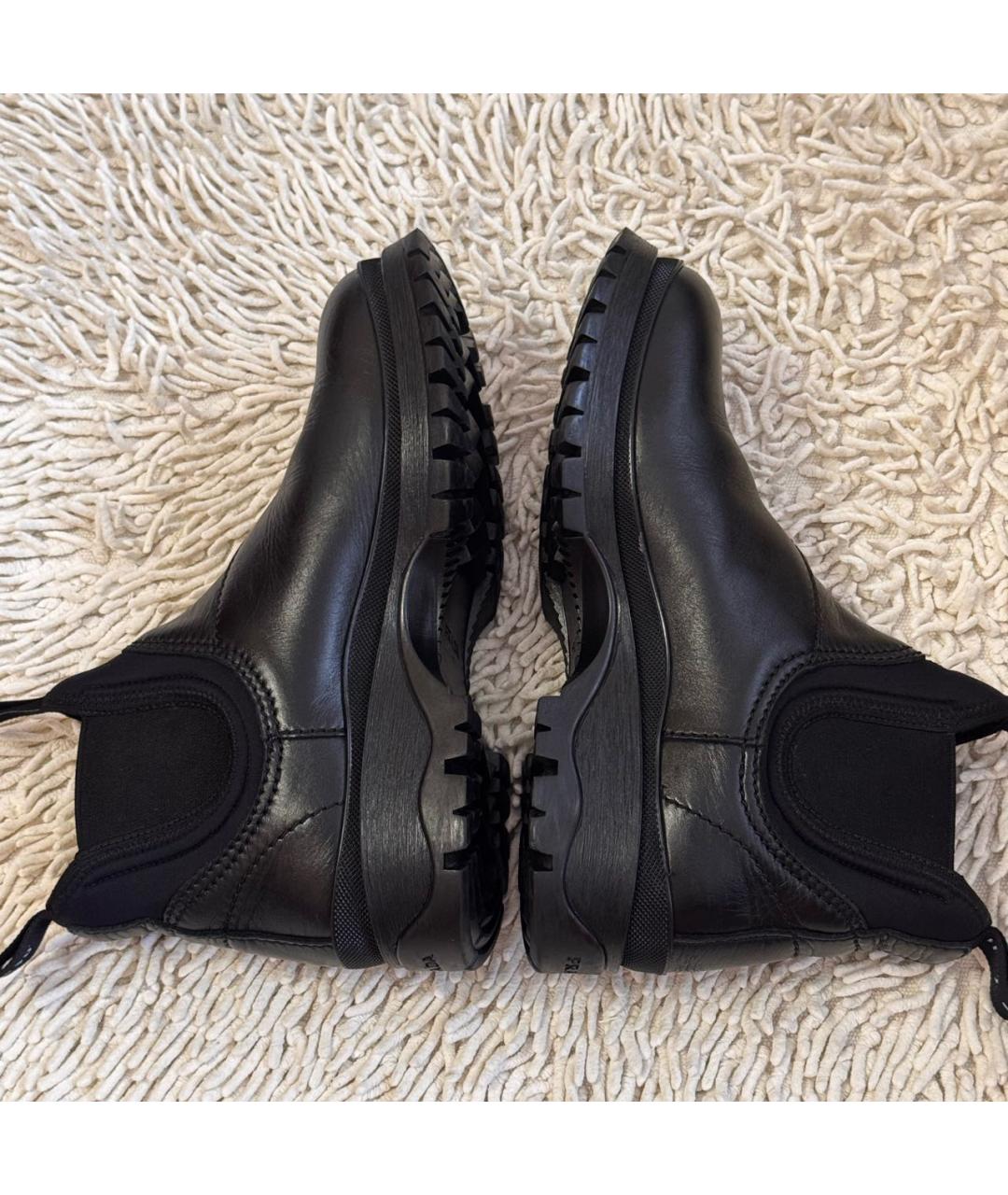 PRADA Черные кожаные полусапоги, фото 4