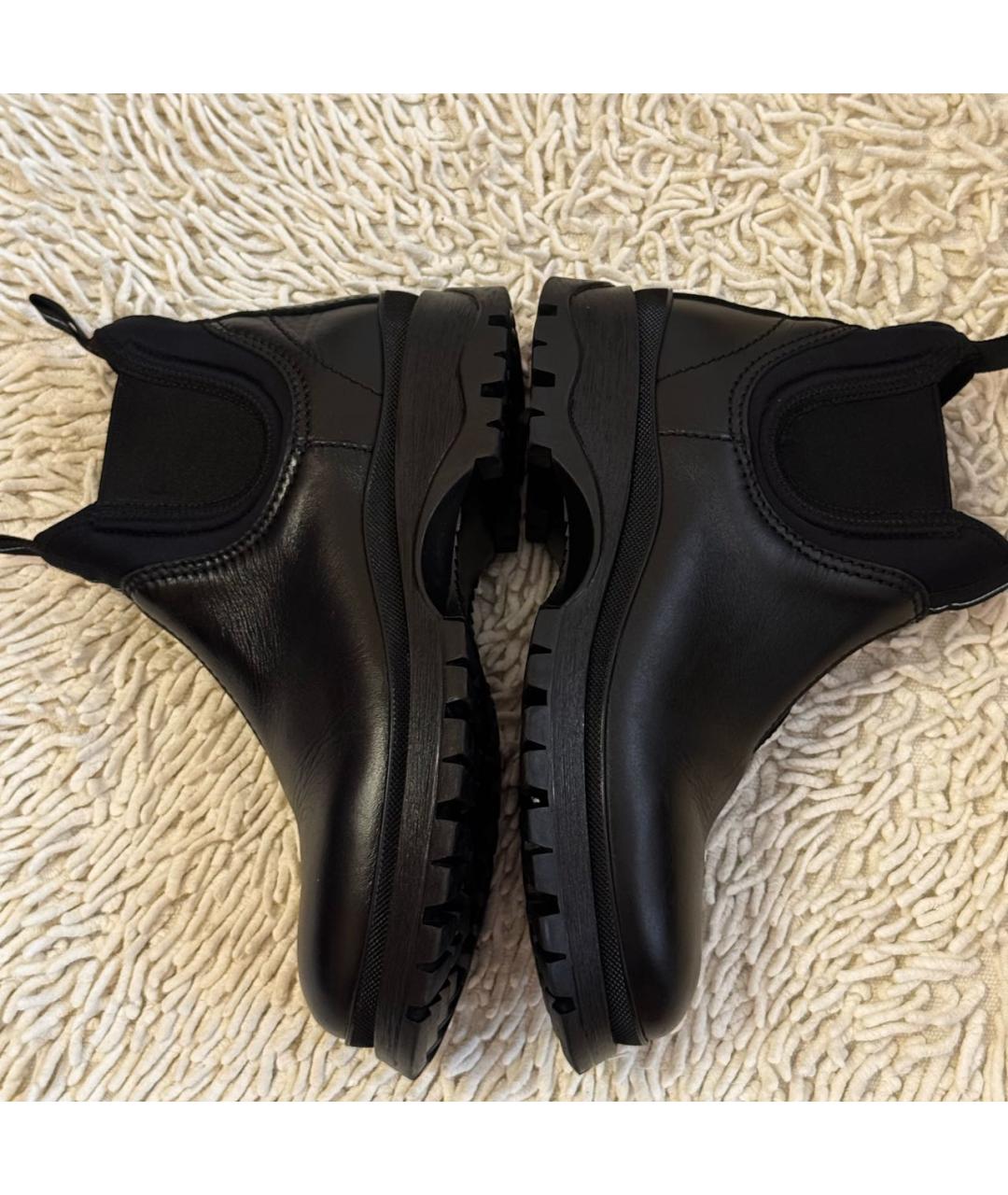 PRADA Черные кожаные полусапоги, фото 5