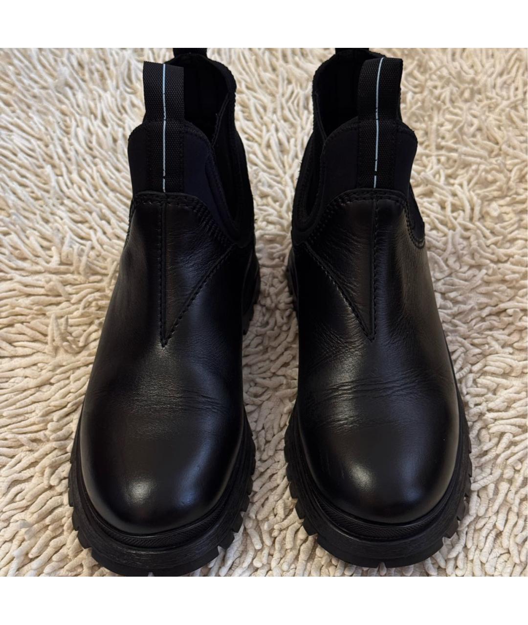 PRADA Черные кожаные полусапоги, фото 2