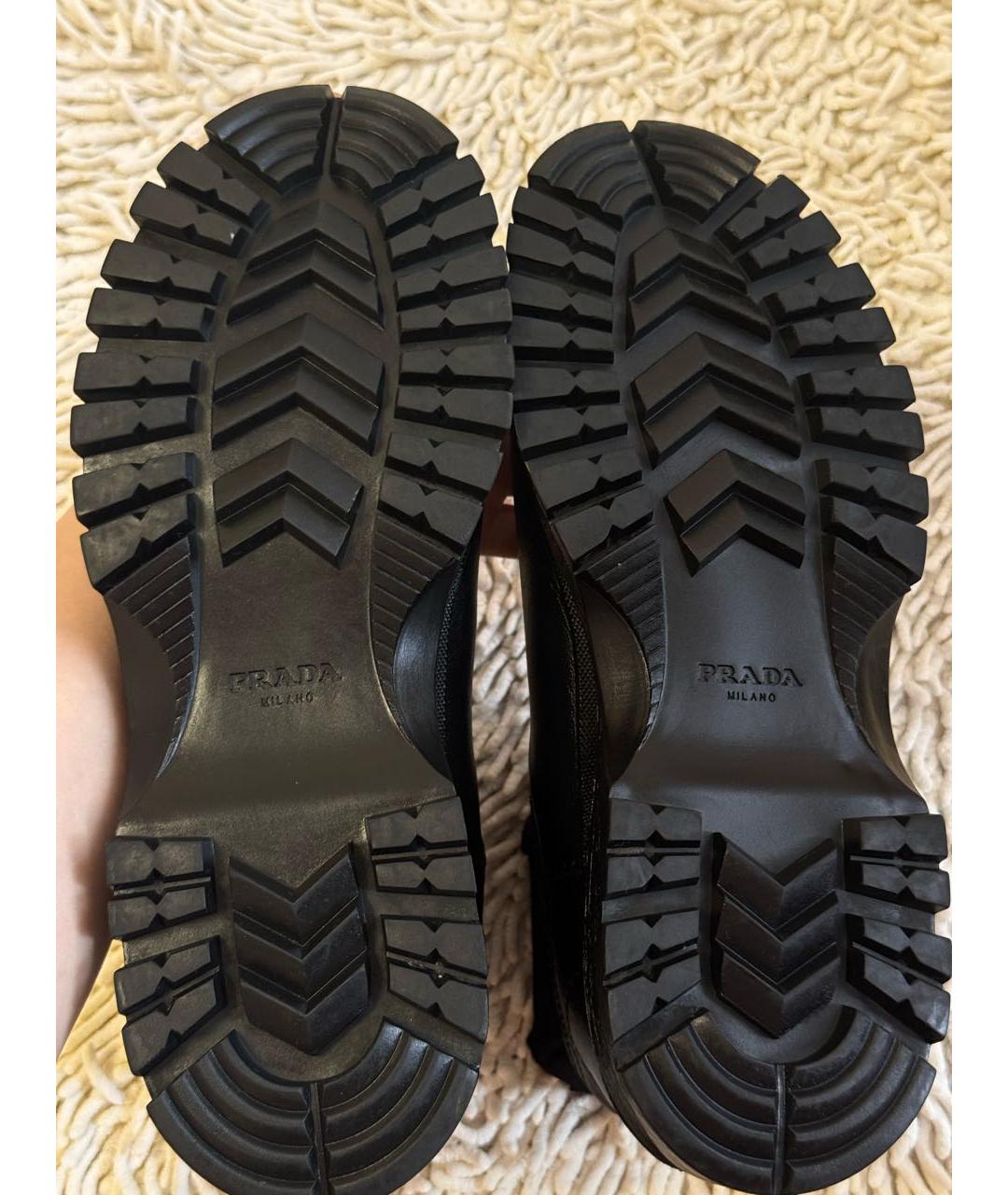 PRADA Черные кожаные полусапоги, фото 6