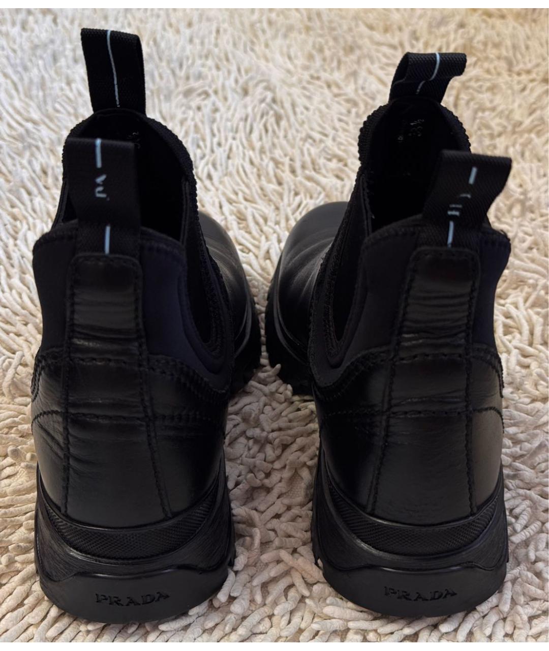 PRADA Черные кожаные полусапоги, фото 3