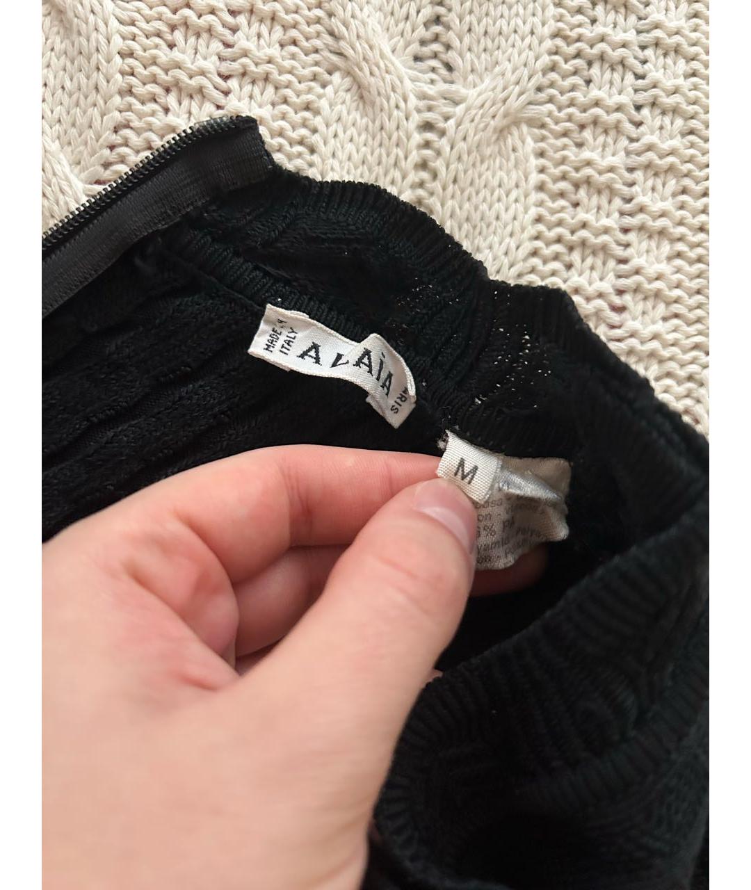 ALAIA Черное вискозное вечернее платье, фото 4