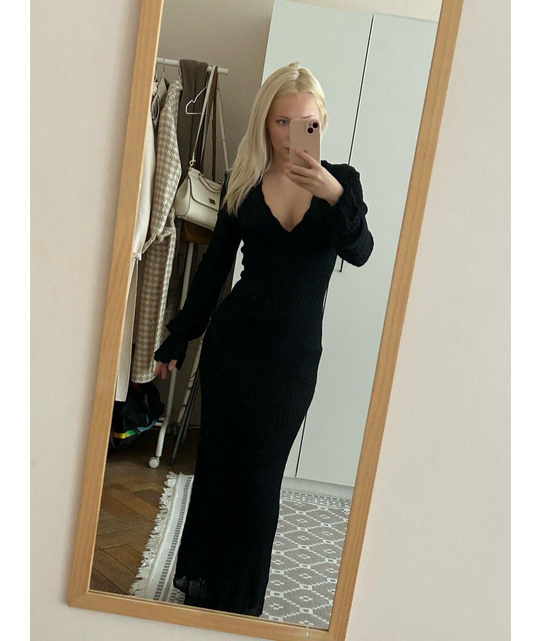 ALAIA Черное вискозное вечернее платье, фото 6