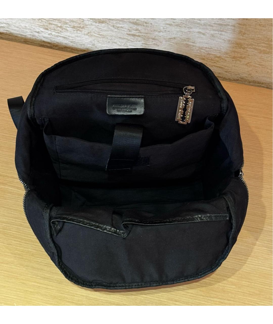 PHILIPP PLEIN Черный кожаный рюкзак, фото 3