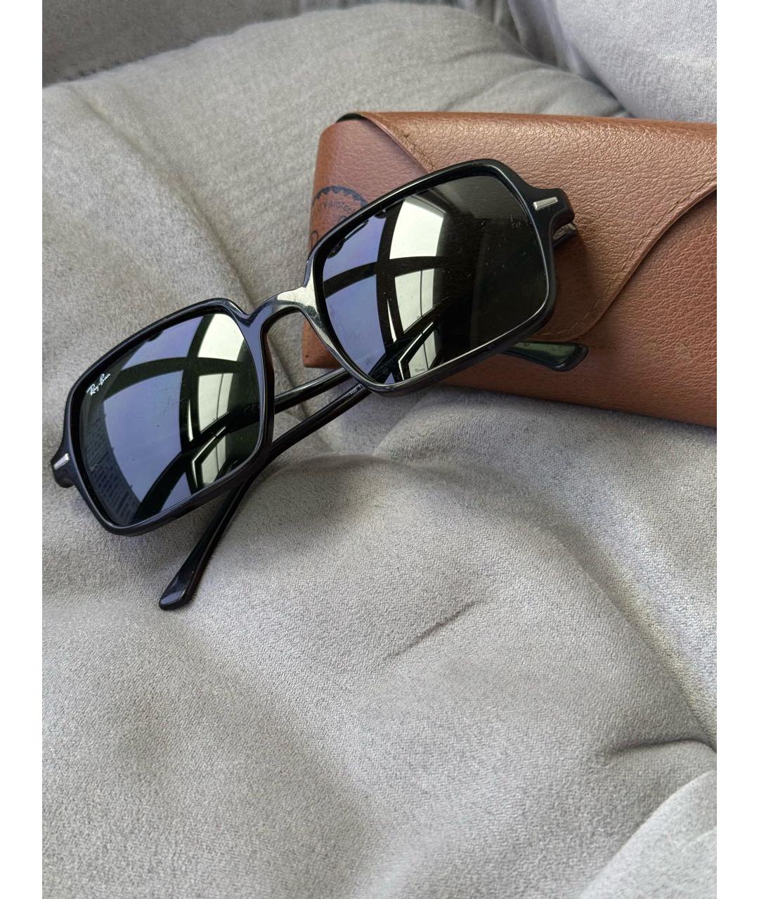 RAY BAN Черные пластиковые солнцезащитные очки, фото 5