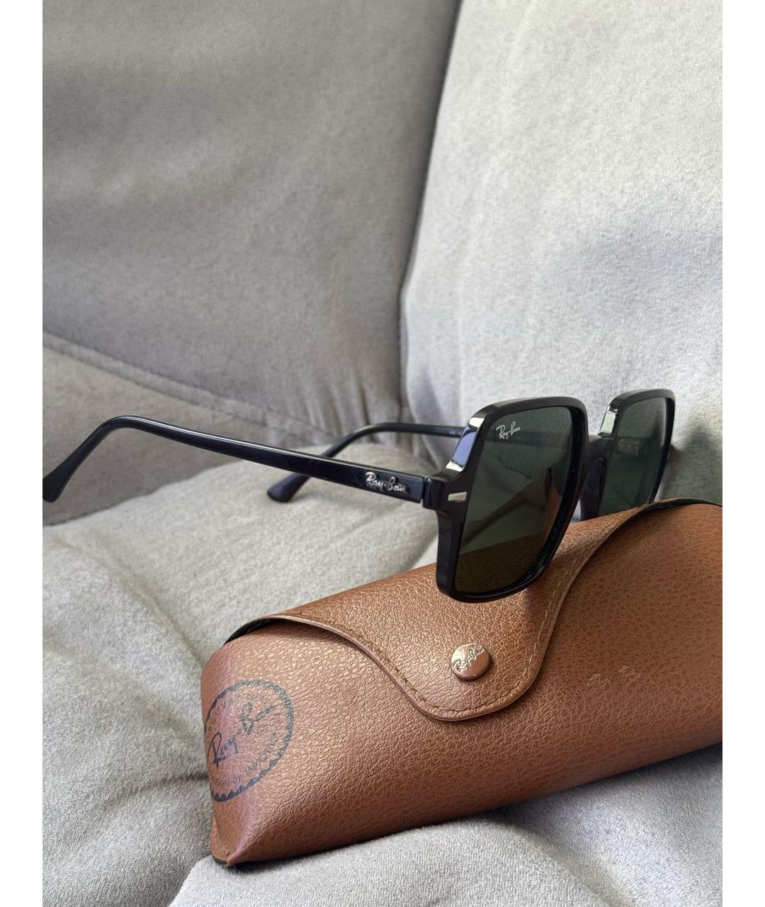 RAY BAN Черные пластиковые солнцезащитные очки, фото 2