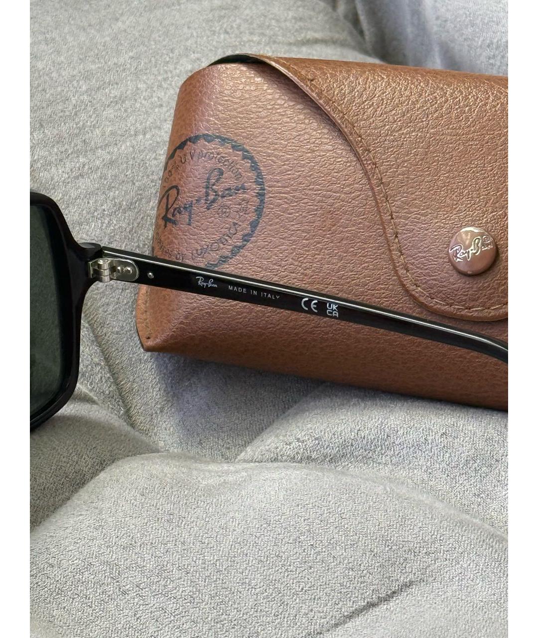 RAY BAN Черные пластиковые солнцезащитные очки, фото 7