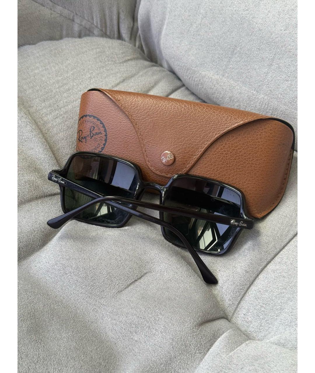 RAY BAN Черные пластиковые солнцезащитные очки, фото 6