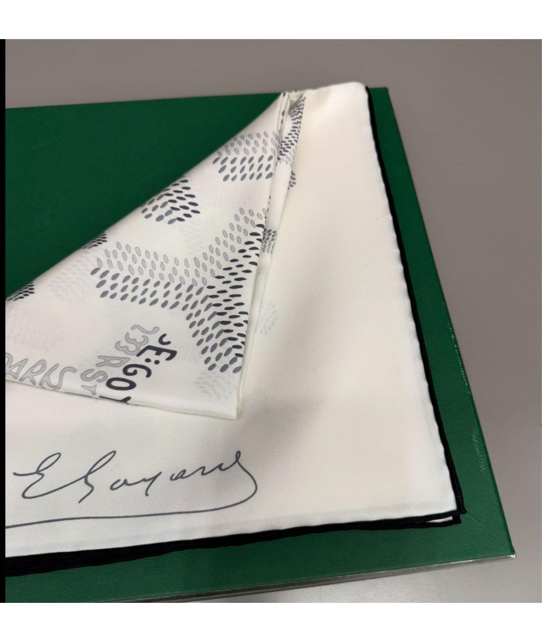 GOYARD Белый шелковый платок, фото 3