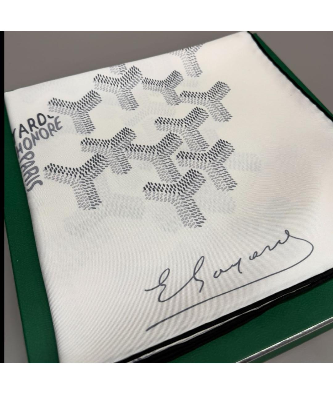 GOYARD Белый шелковый платок, фото 5