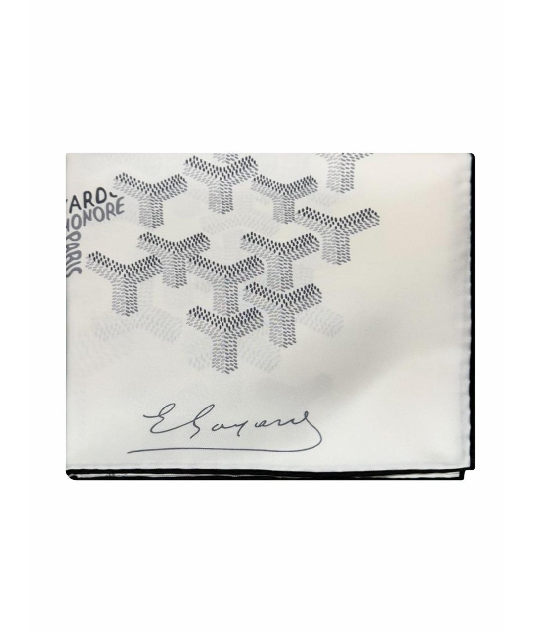 GOYARD Белый шелковый платок, фото 1